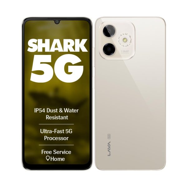 Lava Shark 5G (Steller Gold, 4GB RAM, 64GB Storage) |Bigger 6.75" HD+ Notch Display | Octacore 5G Processor | 13 MP AI Camera |5000 mAh Battery| IP54 Rated Dust & Water Splash...