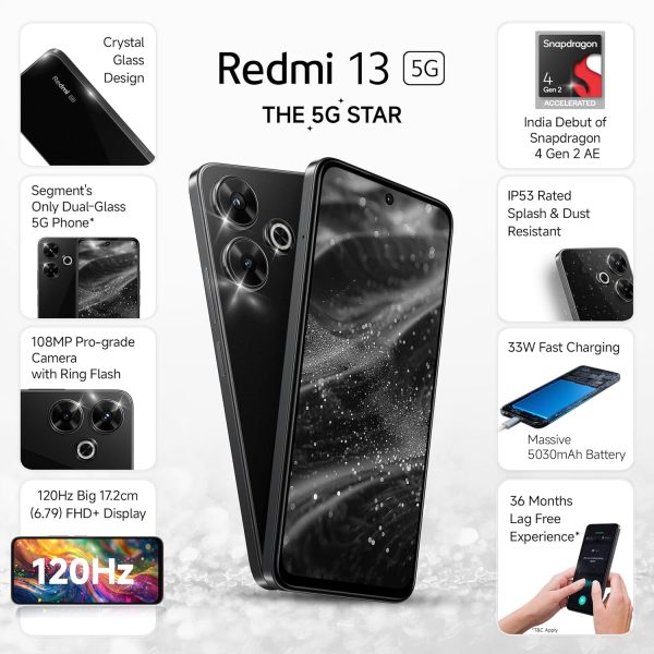 Redmi 13 5G, Hawaiian Blue, 6GB+128GB | India Debut SD 4 Gen 2 AE | 108MP Pro Grade Camera | 6.79in Largest Display in Segment