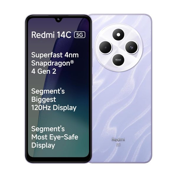 Redmi 14C 5G (Stardust Purple, 6GB RAM, 128GB Storage) | Superfast 4nm Snapdragon 4 Gen 2 | 120Hz 17.47cm (6.88”) Display | 5160mAh Battery | 50MP Dual Camera | Premium...