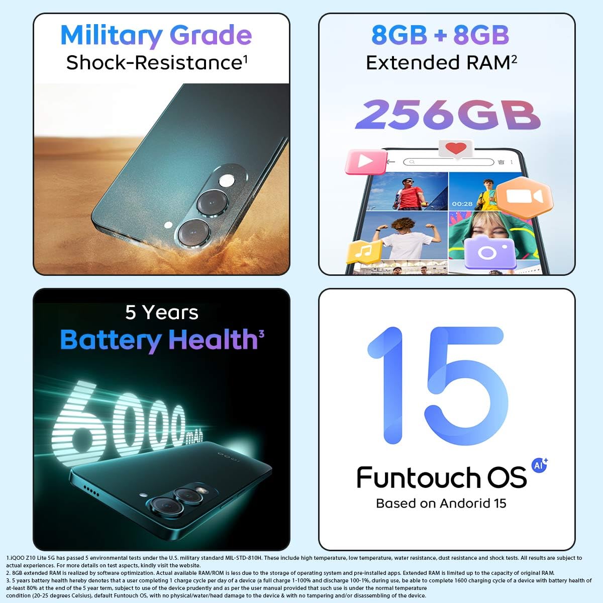 Iqoo Z10 Lite 5G (Cyber Green 2026, 4Gb Ram, 128Gb Storage) | Dimensity 6300 5G Processor | 50Mp Sony Ai Camera | 6000 Mah Battery | Ip64 Rated &Amp; Military Grade Shock-Resistance* 7 Iqoo Z10 Lite 5G (Cyber Green 2026, 4Gb Ram, 128Gb Storage) | Dimensity 6300 5G Processor | 50Mp Sony Ai Camera | 6000 Mah Battery | Ip64 Rated &Amp; Military Grade Shock-Resistance*