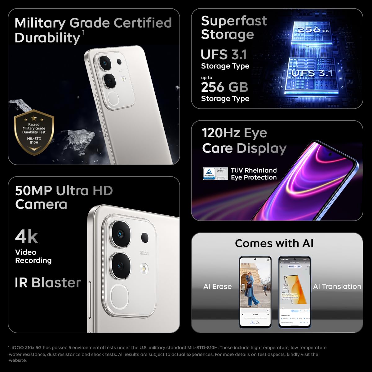 Iqoo Z10X 5G (Titanium, 6Gb Ram, 128Gb Storage) | 6500 Mah Large Capacity Battery | Dimensity 7300 Processor | Military-Grade Durability 4 Iqoo Z10X 5G (Titanium, 6Gb Ram, 128Gb Storage) | 6500 Mah Large Capacity Battery | Dimensity 7300 Processor | Military-Grade Durability