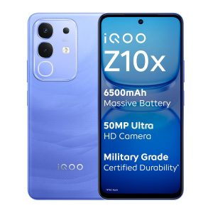 iQOO Z10x 5G (Ultramarine, 8GB RAM, 128GB Storage) | 6500 mAh Large Capacity Battery | Dimensity 7300 Processor | Military-Grade Durability