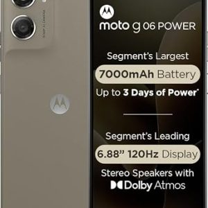 Motorola G06 Power (Pantone Laurel Oak, 4GB RAM, 64GB Storage) | 6.88" 120Hz Display | 50MP Camera | Helio G81 Ultra Processor | 7000mAh Battery | Android 15