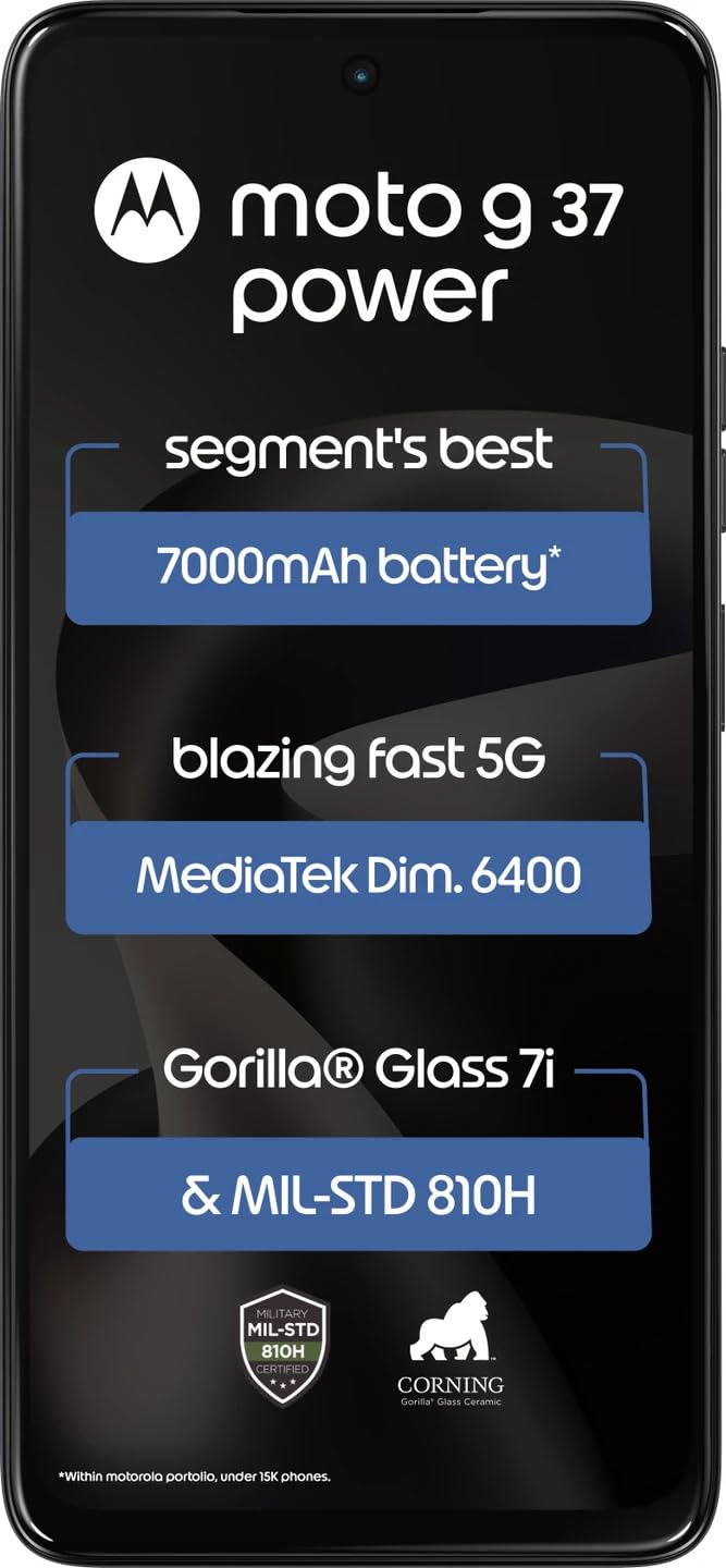 Motorola G37 Power (Pantone Impenetrable, 4Gb Ram, 64Gb Storage) | Mediatek Dimensity 6400 Octa-Core Processor | 50Mp Ai Rear Camera | 8Mp Front Camera | 6.66-Inch Hd+ 120Hz... 3 Motorola G37 Power (Pantone Impenetrable, 4Gb Ram, 64Gb Storage) | Mediatek Dimensity 6400 Octa-Core Processor | 50Mp Ai Rear Camera | 8Mp Front Camera | 6.66-Inch Hd+ 120Hz...