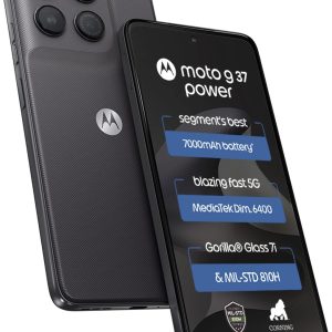 Motorola g37 Power (Pantone Impenetrable, 4GB RAM, 64GB Storage) | MediaTek Dimensity 6400 Octa-Core Processor | 50MP AI Rear Camera | 8MP Front Camera | 6.66-inch HD+ 120Hz...