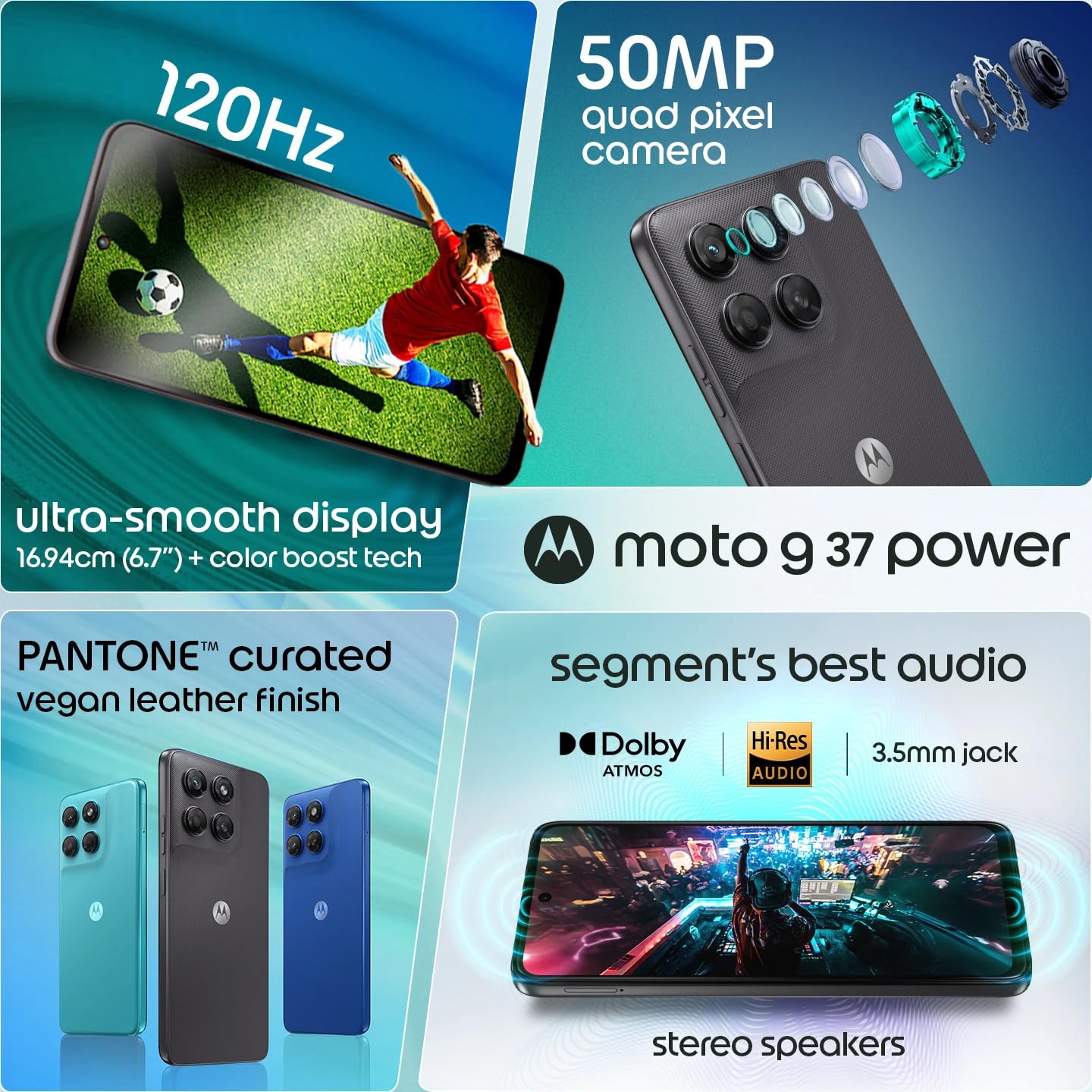 Motorola G37 Power (Pantone Impenetrable, 4Gb Ram, 64Gb Storage) | Mediatek Dimensity 6400 Octa-Core Processor | 50Mp Ai Rear Camera | 8Mp Front Camera | 6.66-Inch Hd+ 120Hz... 5 Motorola G37 Power (Pantone Impenetrable, 4Gb Ram, 64Gb Storage) | Mediatek Dimensity 6400 Octa-Core Processor | 50Mp Ai Rear Camera | 8Mp Front Camera | 6.66-Inch Hd+ 120Hz...