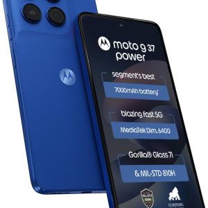 MOTOROLA g37 Power (PANTONE Nautical Blue, 4GB RAM, 64GB Storage) | MediaTek Dimensity 6400 Octa-Core Processor | 50MP AI Rear Camera | 8MP Front Camera | 6.66-inch HD+ 120Hz...