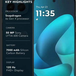 Motorola G57 Power (Corsair, 8GB RAM, 128GB Storage) | Snapdragon 6s Gen 4 Processor | 6.72" FHD+ Display | 50MP LYT-600 + 8MP Ultrawide | 8MP Selfie Camera | 7000mAh Battery,...
