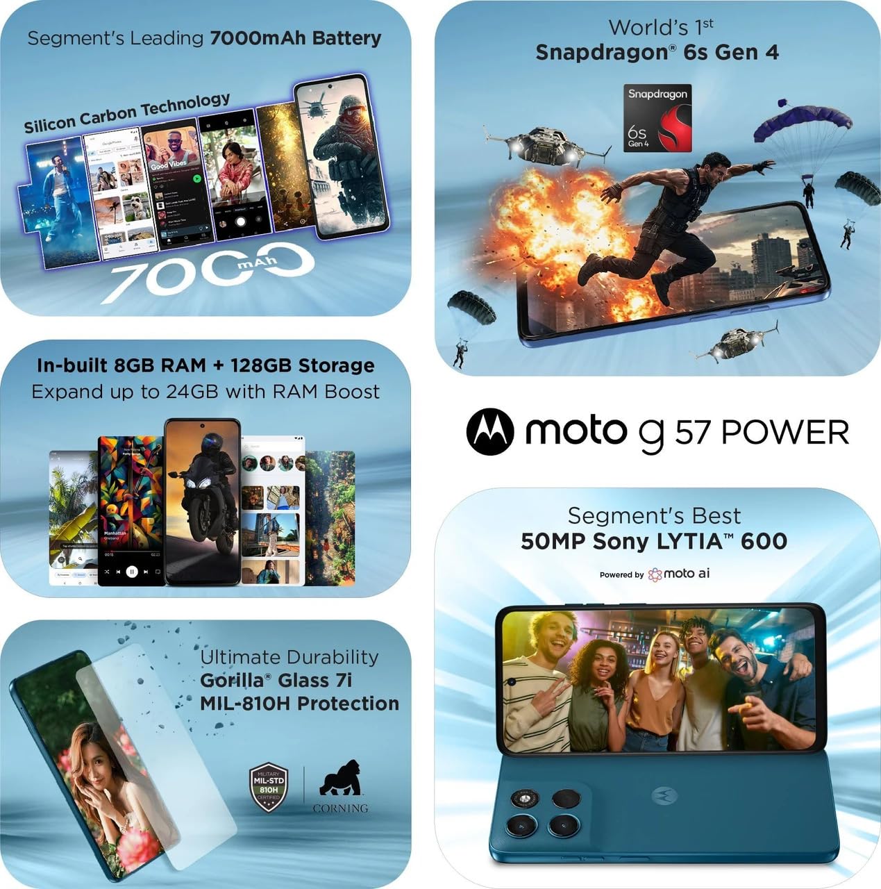 Motorola G57 Power (Corsair, 8Gb Ram, 128Gb Storage) | Snapdragon 6S Gen 4 Processor | 6.72&Quot; Fhd+ Display | 50Mp Lyt-600 + 8Mp Ultrawide | 8Mp Selfie Camera | 7000Mah Battery,... 10 Motorola G57 Power (Corsair, 8Gb Ram, 128Gb Storage) | Snapdragon 6S Gen 4 Processor | 6.72&Quot; Fhd+ Display | 50Mp Lyt-600 + 8Mp Ultrawide | 8Mp Selfie Camera | 7000Mah Battery,...