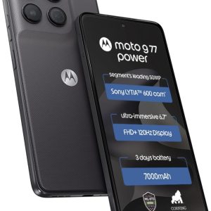 Motorola G77 Power (Pantone Impenetrable, 8GB RAM, 128GB Storage) | MediaTek Dimensity 6400 Octa-Core Processor | 50MP + 8MP AI Dual Rear Camera | 32MP Front Camera | 6.72-inch...