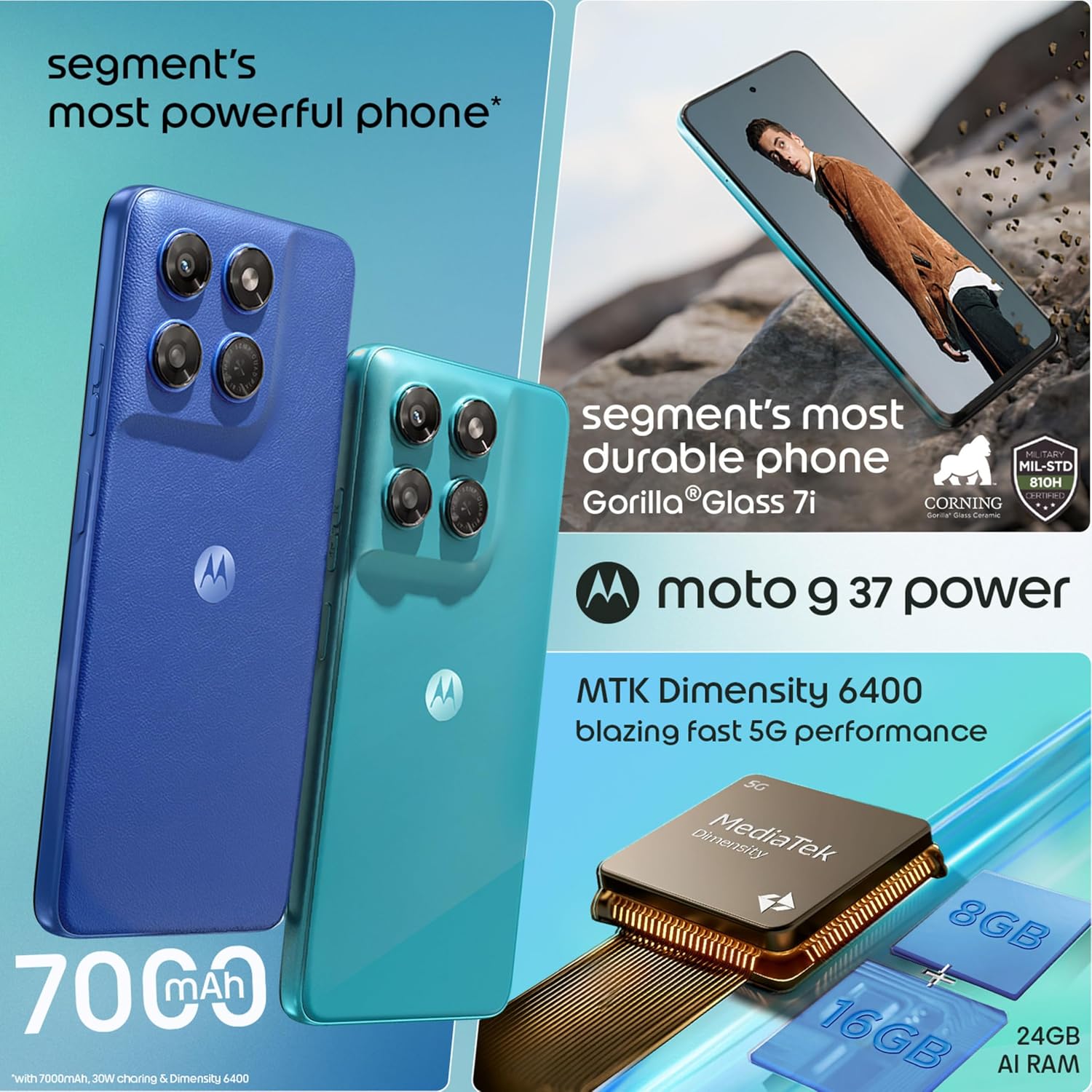 Motorola Moto G37 Power 5G (Pantone Nautical Blue, 128Gb Storage, 8Gb Ram) | 6.67-Inch Hd+ 120Hz Display | Dimensity 6400 | 50Mp Camera | 7000Mah Battery | 30W Charging 5 Motorola Moto G37 Power 5G (Pantone Nautical Blue, 128Gb Storage, 8Gb Ram) | 6.67-Inch Hd+ 120Hz Display | Dimensity 6400 | 50Mp Camera | 7000Mah Battery | 30W Charging
