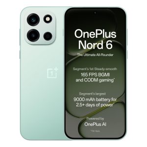 OnePlus Nord 6 | 12GB+256GB | Fresh Mint | Snapdragon 8s Gen 4 | Segment's First Stable 165FPS Gaming | Segment's Largest 9000mAh Battery | Most Complete IP Rating |...