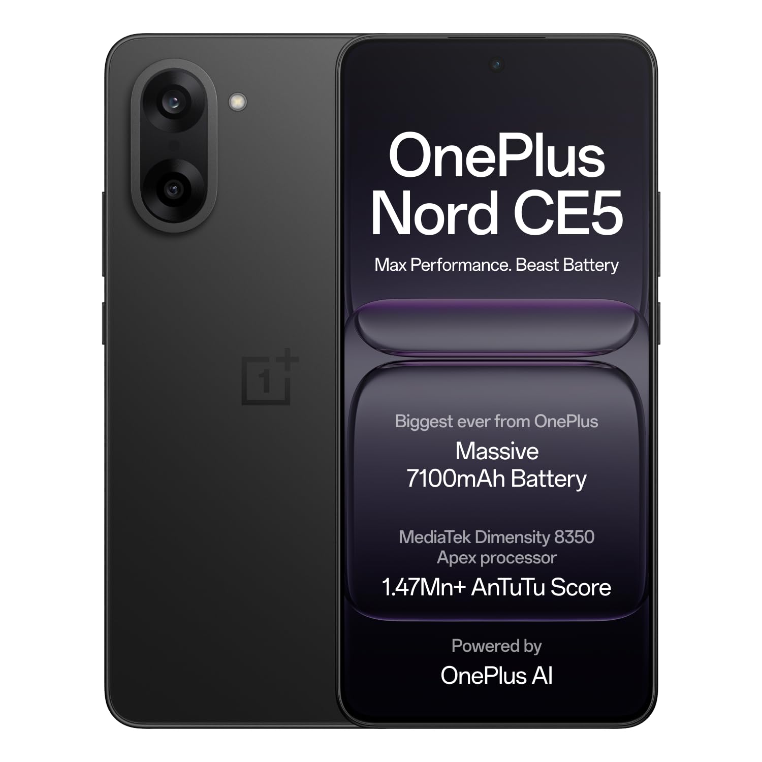 Oneplus Nord Ce5 | Mediatek Dimensity | Massive 7100Mah Battery | Powered By Oneplus Ai | 256Gb 8Gb | Black Infinity 1 Oneplus Nord Ce5 | Mediatek Dimensity | Massive 7100Mah Battery | Powered By Oneplus Ai | 256Gb 8Gb | Black Infinity