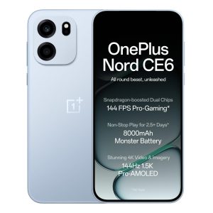 OnePlus Nord CE6 | 8GB+128GB | Fresh Blue | Snapdragon 7s Gen 4 | Segment's Fastest Touch Response | 8000mAh Battery | 144Hz 1.5K AMOLED Display | 50MP Main + 32MP Selfie 4K...