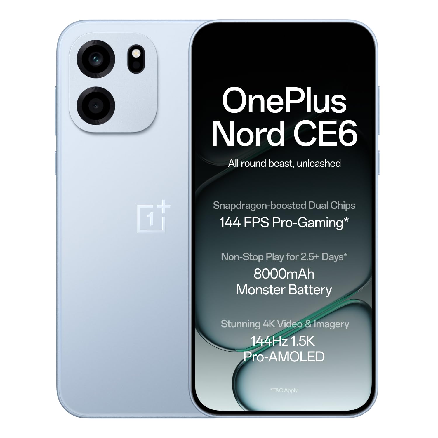 Oneplus Nord Ce6 | 8Gb+256Gb | Fresh Blue | Snapdragon 7S Gen 4 | Segment'S Fastest Touch Response | 8000Mah Battery | 144Hz 1.5K Amoled Display | 50Mp Main + 32Mp Selfie 4K... 1 Oneplus Nord Ce6 | 8Gb+256Gb | Fresh Blue | Snapdragon 7S Gen 4 | Segment'S Fastest Touch Response | 8000Mah Battery | 144Hz 1.5K Amoled Display | 50Mp Main + 32Mp Selfie 4K...