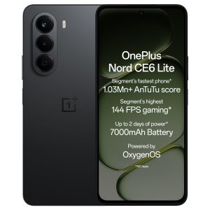 OnePlus Nord CE6 Lite | 6GB+128GB | Hyper Black | Segment's Fastest Dimensity 7400 Apex Processor | 7000mAh Battery | Segment's Highest 144Hz Refresh Rate | 50MP Main Camera, 4K...