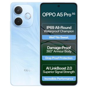 Oppo A5 Pro 5G (Feather Blue, 8GB RAM, 128GB Storage)|6.67” HD+ 120Hz Refresh Rate Screen | 45W SUPERVOOC|with No Cost EMI/Additional Exchange Offers