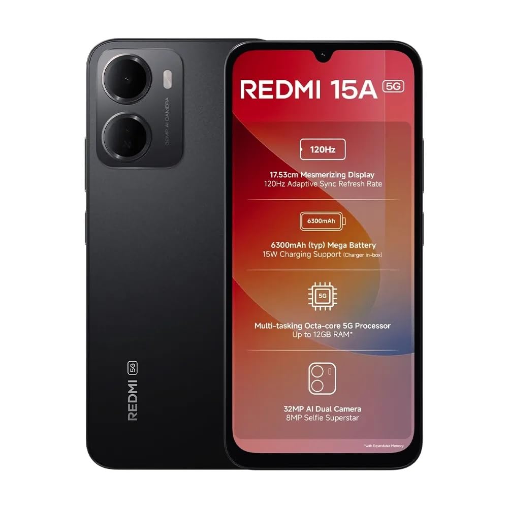 Redmi 15A 5G Ace Black 6Gb Ram 128Gb Rom 1 Redmi 15A 5G Ace Black 6Gb Ram 128Gb Rom
