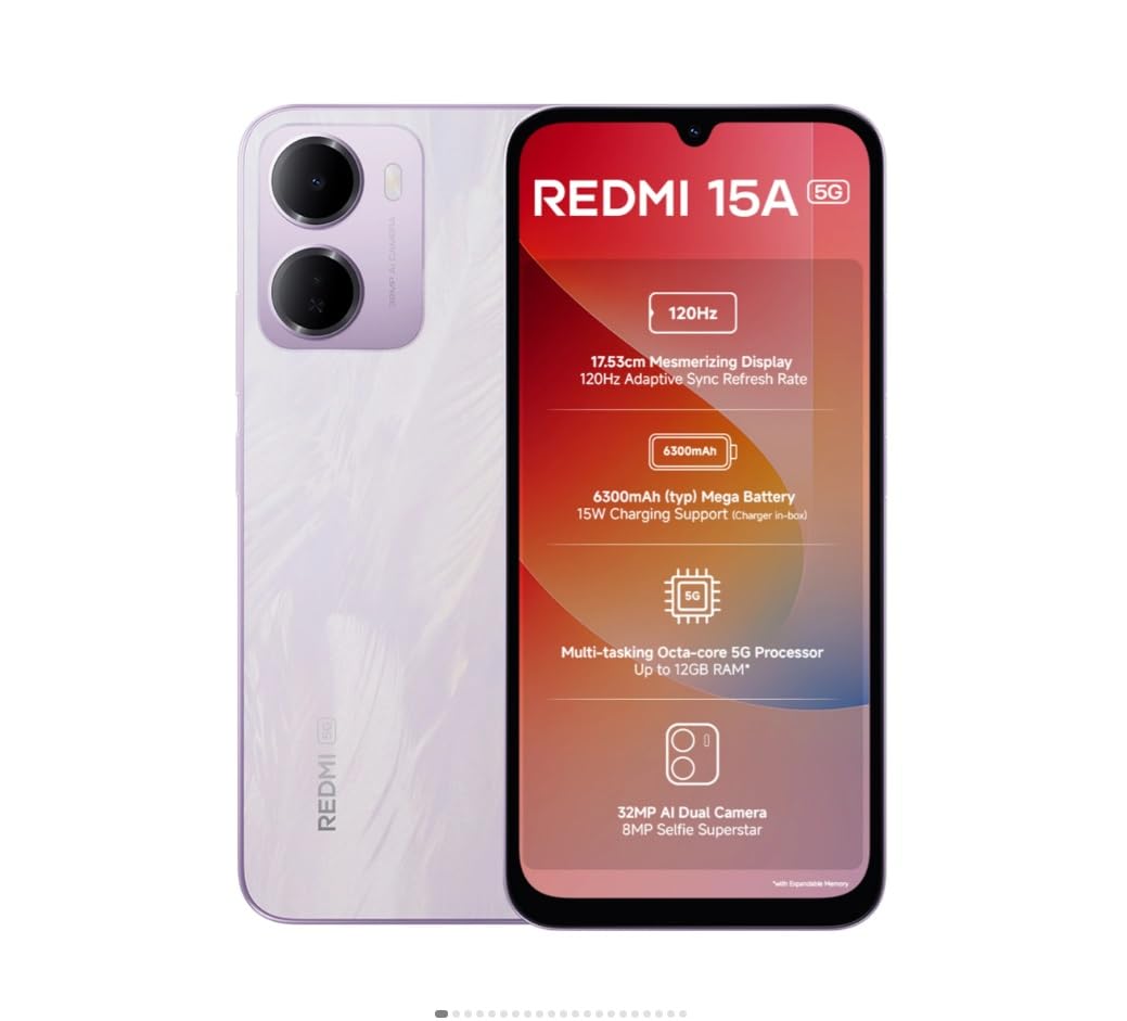 Redmi 15A 5G Amaze Purple 4Gb Ram 128Gb Rom 5 Redmi 15A 5G Amaze Purple 4Gb Ram 128Gb Rom