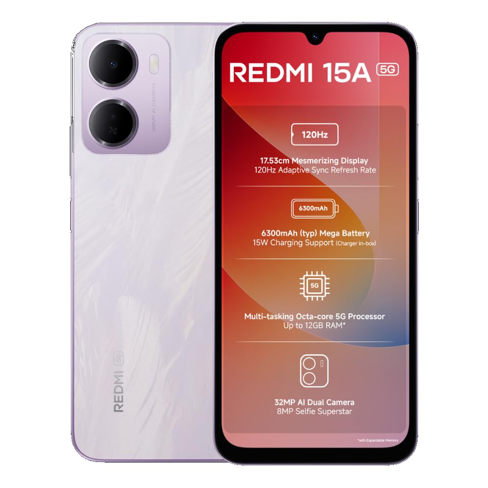 Redmi 15A 5G Amaze Purple 4Gb Ram 128Gb Rom 1 Redmi 15A 5G Amaze Purple 4Gb Ram 128Gb Rom