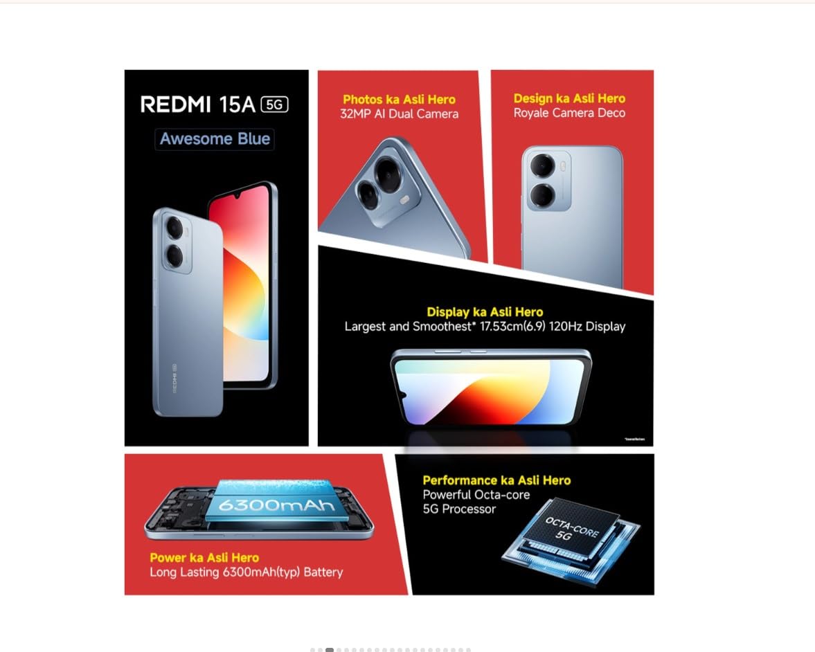 Redmi 15A 5G Awesome Blue 4Gb Ram 128Gb Rom 6 Redmi 15A 5G Awesome Blue 4Gb Ram 128Gb Rom