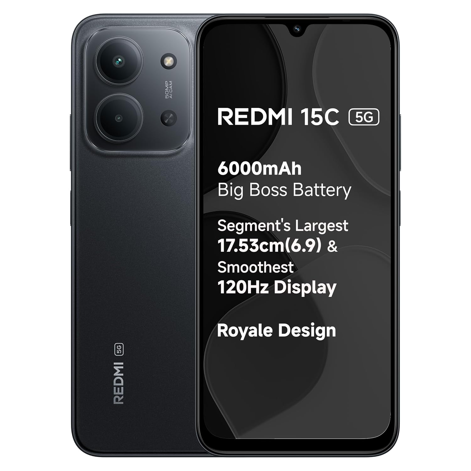 Redmi 15C 5G Midnight Black 4Gb + 128Gb | Royale Design | Massive 6000Mah Battery | Segment'S Largest 17.53Cm Display Up To 120Hz | Mediatek Dimensity 6300 | 33W Fast Charging |... 1 Redmi 15C 5G Midnight Black 4Gb + 128Gb | Royale Design | Massive 6000Mah Battery | Segment'S Largest 17.53Cm Display Up To 120Hz | Mediatek Dimensity 6300 | 33W Fast Charging |...