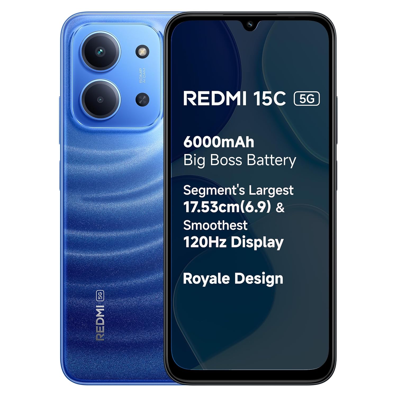 Redmi 15C 5G Moonlight Blue 4Gb + 128Gb | Royale Design | Massive 6000Mah Battery | Segment'S Largest Display 17.53Cm Up To 120Hz | Mediatek Dimensity 6300 | 33W Fast Charging |... 1 Redmi 15C 5G Moonlight Blue 4Gb + 128Gb | Royale Design | Massive 6000Mah Battery | Segment'S Largest Display 17.53Cm Up To 120Hz | Mediatek Dimensity 6300 | 33W Fast Charging |...