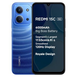 REDMI 15C 5G Moonlight Blue 6GB + 128GB | Royale Design | Massive 6000mAh Battery | Segment's Largest Display 17.53cm Up to 120Hz | MediaTek Dimensity 6300 | 33W Fast Charging |...
