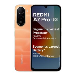 REDMI A7 Pro 5G (Sunset Orange, 4GB RAM,128GB Storage) | Segment's Fastest Processor | Segment's Largest Battery | Segment's Largest & Smoothest 6.9in 120Hz Display